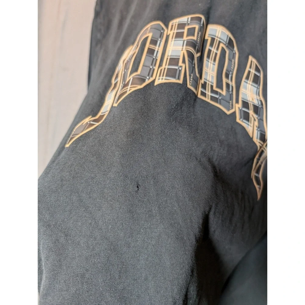 Jordan‎ Mens Graphic T Shirt Black Plaid Logo XL
